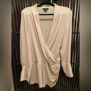 Elegant Cream Drape Blouse